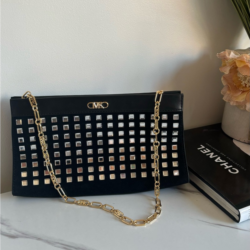 Michael Kors velvet diamond shoulder bag